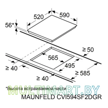Индукционная варочная панель MAUNFELD CVI594SF2LGR картинка 7